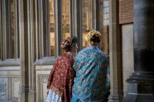 Karen and Lily take a closer look into one of the side chambers.