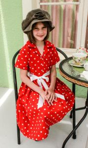 My little helper, wearing the final test dress for the new Girls Classic 1950s Shirt Dress pattern I'm finishing off right now for press!