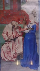 Part of an illuminated manuscript in the collection.