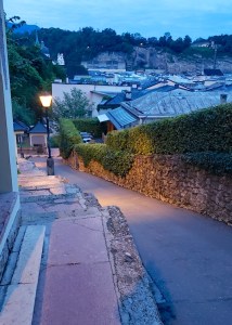 Looking back down from the top archway