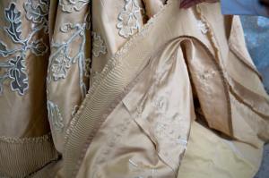 We turn up the hem to see the first layer with pleated ruffle beneath...