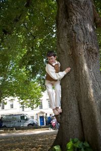 My son thoroughly enjoyed his day as a Regency boy, including climbing trees in Queen's Square!