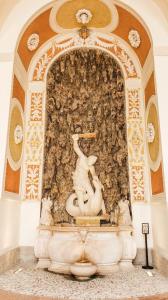 Fountain at the entrance to the DomQuartier Museum