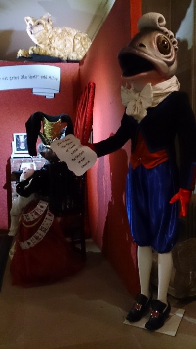 A Fishy Footman welcomes us to the Duchess's house. (Cathy Hay)