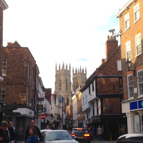 York Minster seen through the streets of York