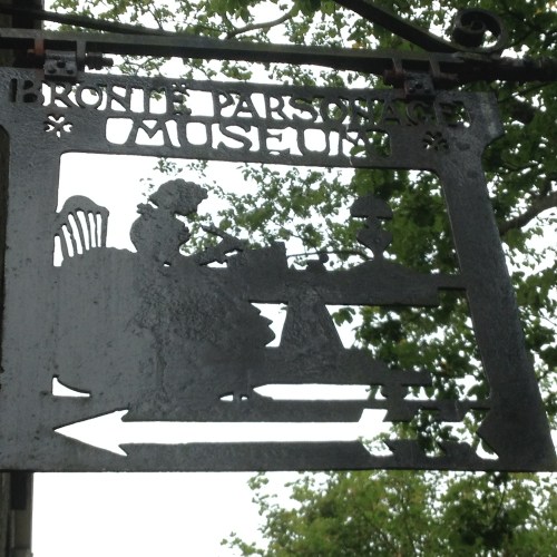 Sign outside the Bronte Parsonage Museum, Haworth