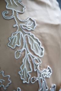 Detail view of the oak leaf motifs -- and, yes, Cathy hand-applied all 420!