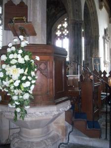 The lectern up at the front...